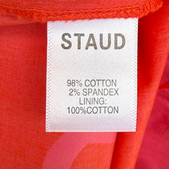 STAUD Apfel Cutout Maxi Dress Red Pink Hibiscus Floral Print Size Medium - Picture 8 of 10